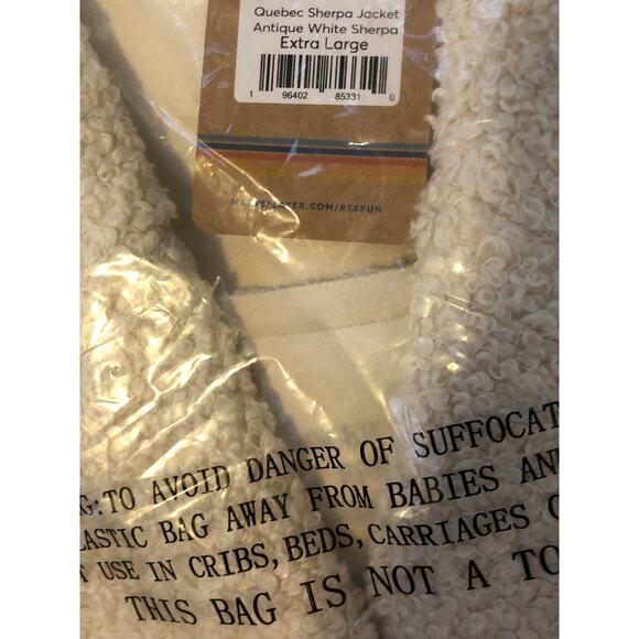 Marine Layer Quebec Sherpa Jacket Cozy Snap Button Antique White Cream NWT XL - Picture 8 of 9